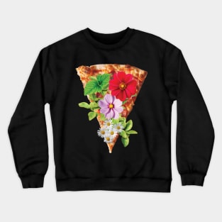 A Slice of Floral Pizza Crewneck Sweatshirt